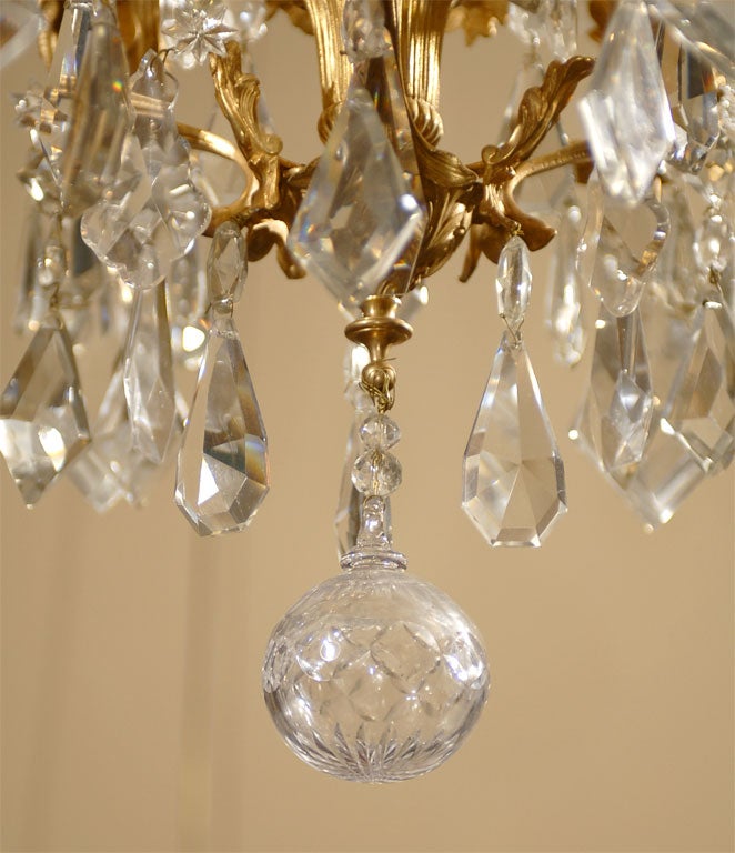 Gilt-Bronze and Crystal Chandelier in Louis XV Style, circa 1880 In Good Condition For Sale In Atlanta, GA
