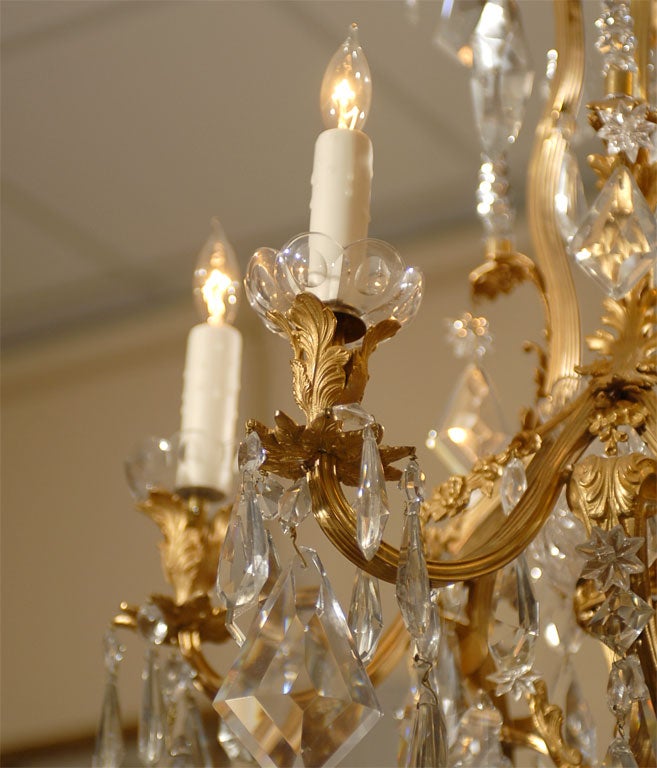Gilt-Bronze and Crystal Chandelier in Louis XV Style, circa 1880 For Sale 1