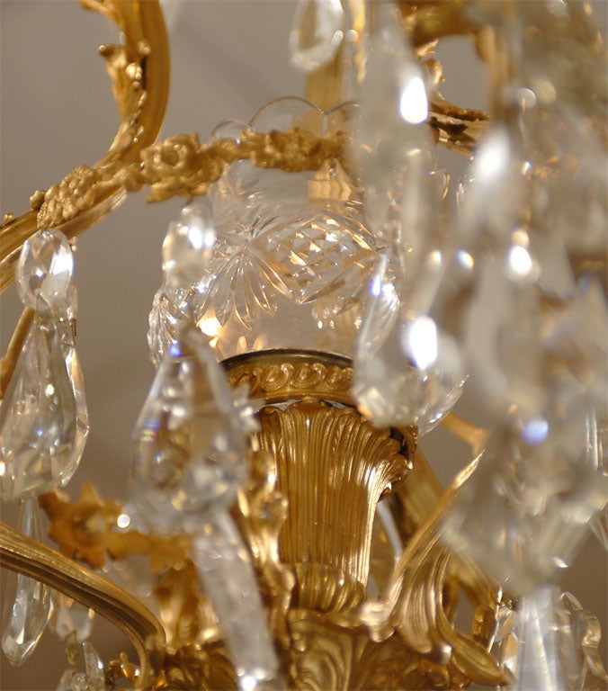 Gilt-Bronze and Crystal Chandelier in Louis XV Style, circa 1880 For Sale 2