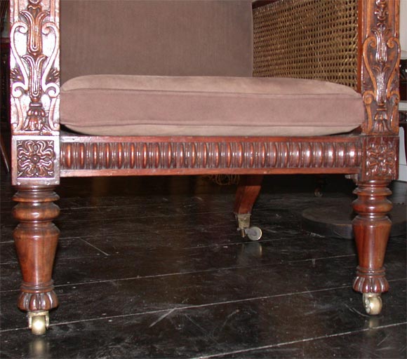 GEORGE IV CANED PADOUK BERGERE For Sale 5
