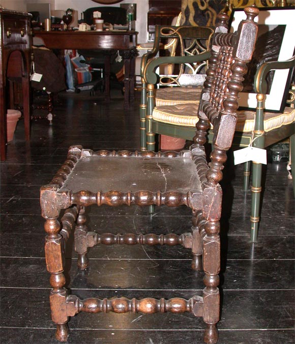 Unknown 19th C. Oak Bobbin Turned Chair For Sale