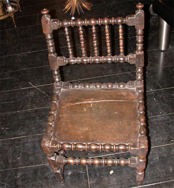 19th C. Oak Bobbin Turned Chair For Sale 5