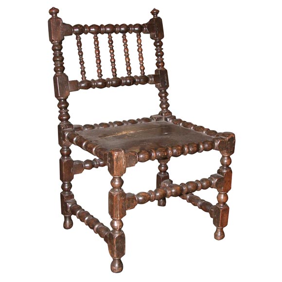 19th C. Oak Bobbin Turned Chair For Sale
