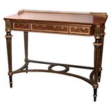 A George III Rosewood Table with Brass Gallery