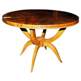 Round walnut Art Deco Coffee Table