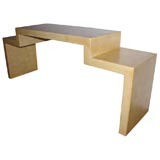 Faux Goat Skin Modernist Console Table