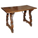Antique Spanish walnut trestle table