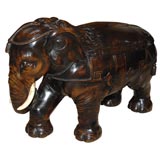 Antique Walnut statue of an elephant