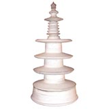 White Glazed Stoneware Pagoda by Peter Lane