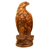 C. 1900 Carved Walnut Eagle with Glass Eyes C. 1900 Carved Walnut Eagle with Glass Eyes