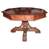 Antique Beautiful Burled Walnut Octagonal Top Table
