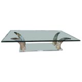 FABULOUS HORN AND LUCITE COFFEE TABLE