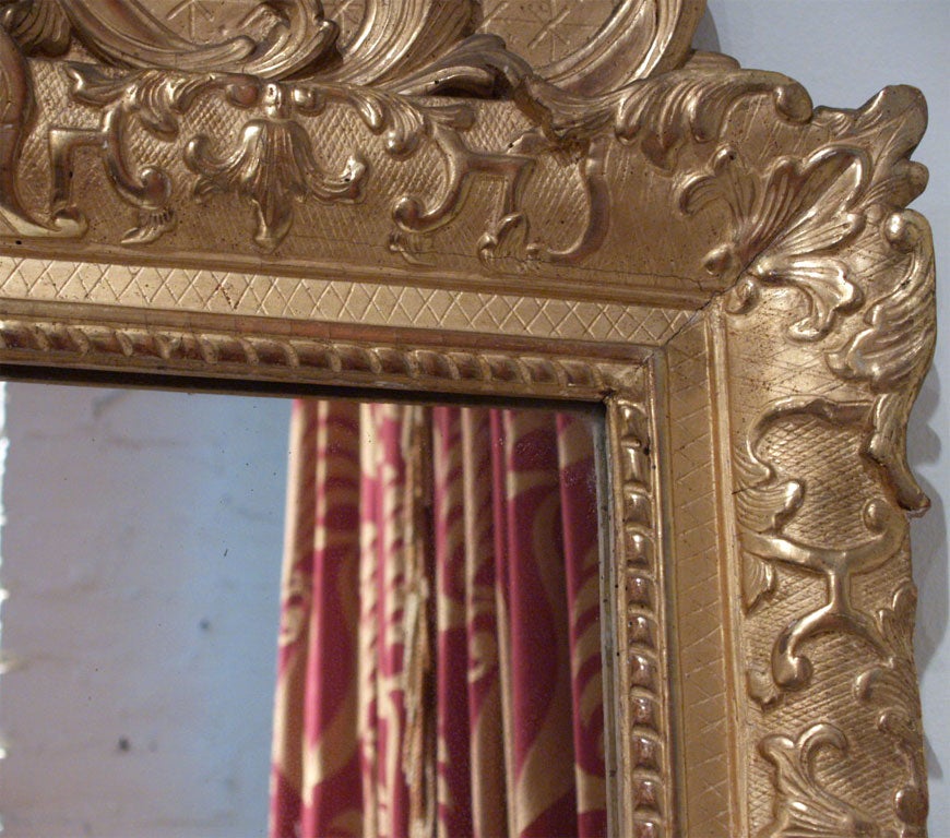 Period Regence Gilt Wood Mirror In Good Condition For Sale In Natchez, MS