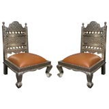 PR/  ANGLO-INDIAN SILVER REPOUSSE CHAIRS