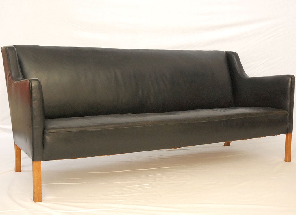Black Leather Sofa in original vintage leather.