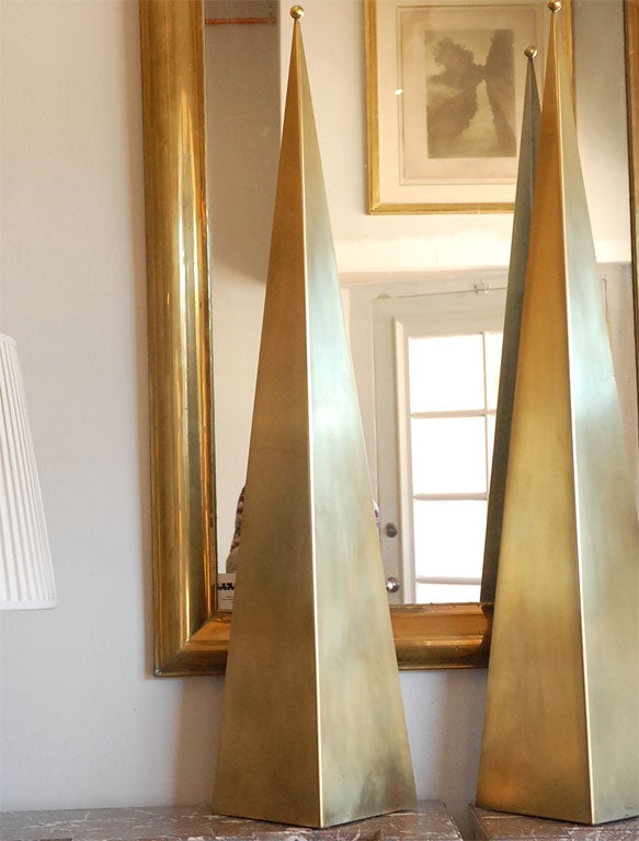 Plated Pair of tall console lamps in the style of Mathieu Mategot