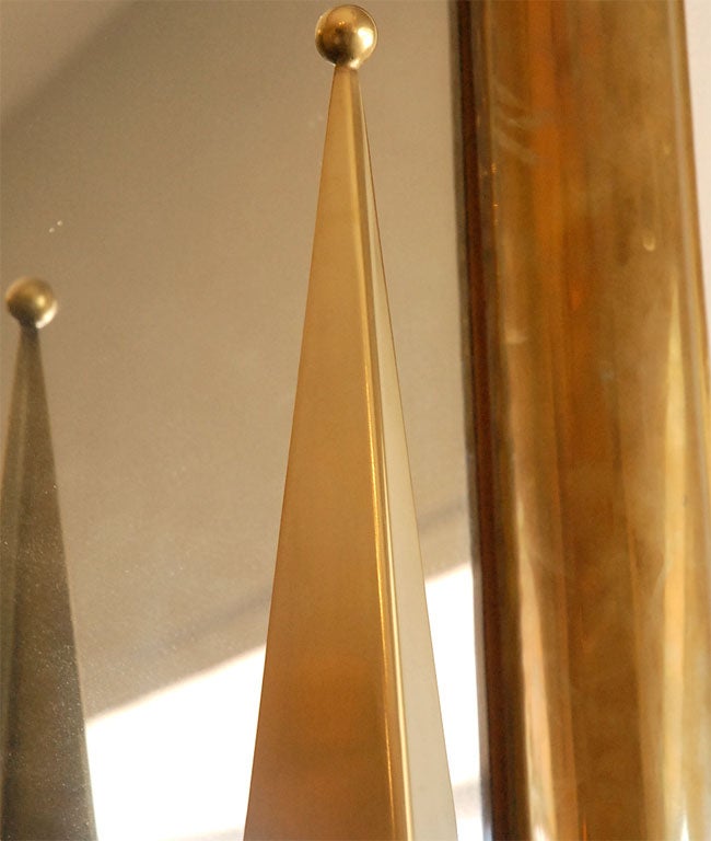Metal Pair of tall console lamps in the style of Mathieu Mategot