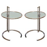 Pair of E-1027 side tables in the style of Eileen Gray