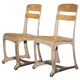 Pair of children's school chairs