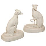 Vintage Pair of Bisque Greyhounds