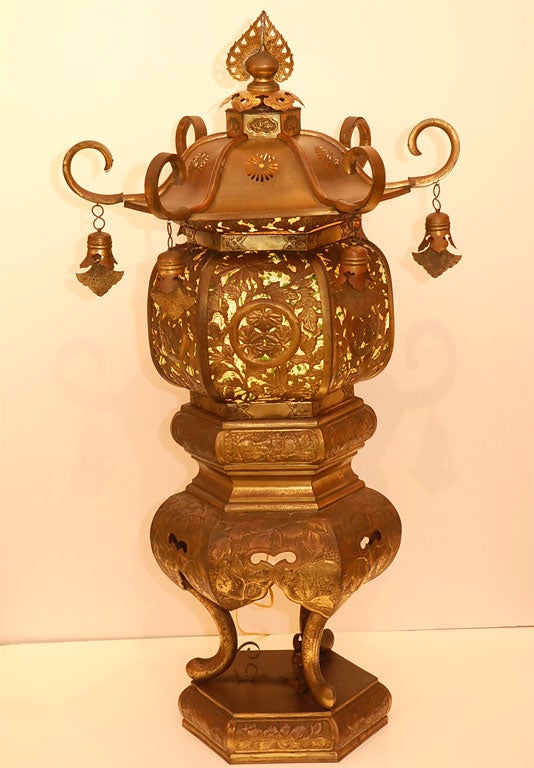 Brass Chinese Floor Lamp For Sale 5