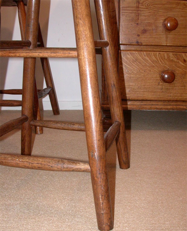 Pair of 1920's Swivel Bar Stools In Excellent Condition In East Hampton, NY