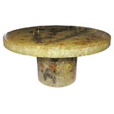 #4118 Round resin Coffee Table with Butterfly and Leaf design