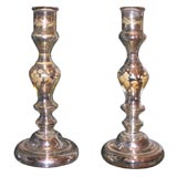 Antique #4108 Pair of Mercury Glass Candlesticks
