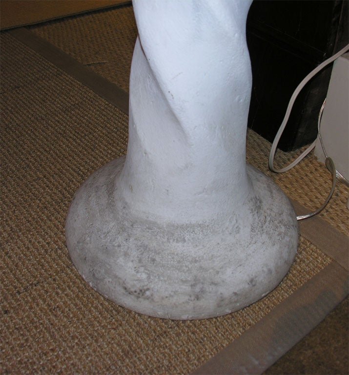 Mid-20th Century 1940'S French Plaster Spiral Floor Lamp