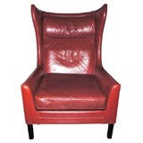 Leather wingback by Paul McCobb for Directional