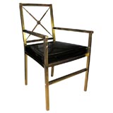 Brass Regency-style armchair