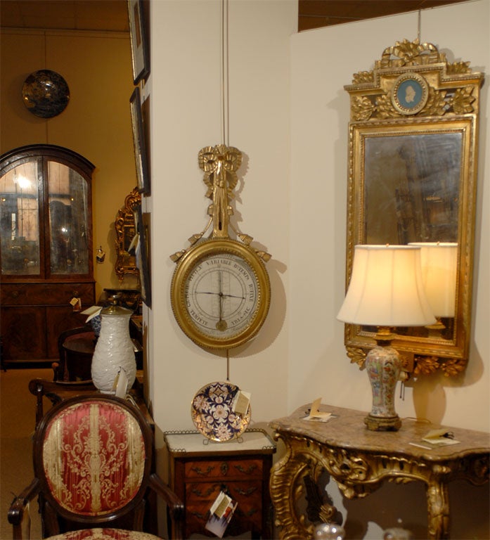 Louis XVI Period Gilt-Wood Oval Barometer, France c. 1780