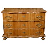 Antique Large Serpentine Commode in Cherry, Austrian c. 1800