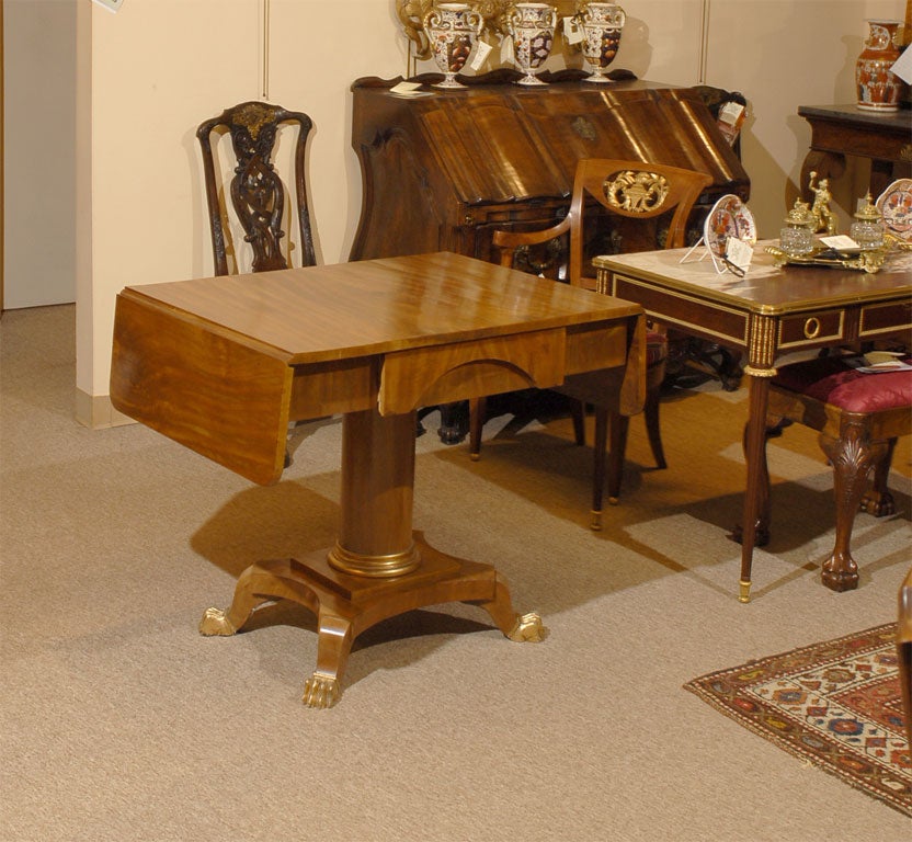 Biedermeier Drop-leaf Sofa Table with Gilt Accents, c. 1830