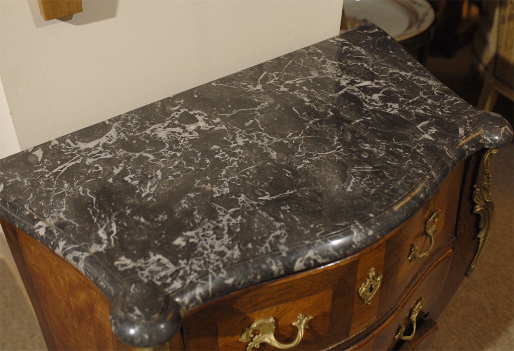 Louis XV Petite Serpentine Commode w/ Marble Top, France c. 1750 For Sale 1