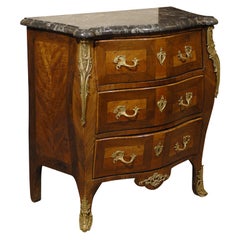 Louis XV Petite Serpentine Commode w/ Marble Top, France c. 1750