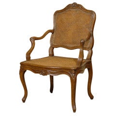 Graceful Louis XV Period Fautueil in Walnut, France c. 1750