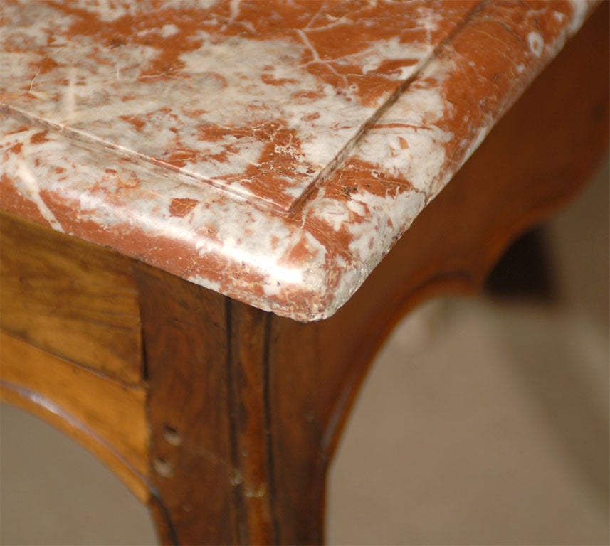 Mid-18th Century Louis XV period Marble Top Console Table in Walnut, France c. 1760 For Sale