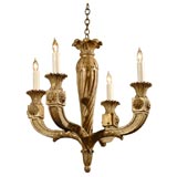 French Neoclassical Four-Light Gilt-Wood Chandelier, c. 1790