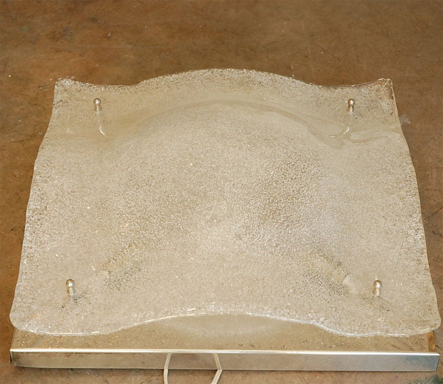 BIG CHROME AND CLEAR MURANO CEILING FIXTURE