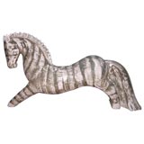 Vintage Handmade Ceramic Zebra Figure by Primavera