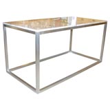 Custom Desk with Brushed Aluminum Base and Marble Top
