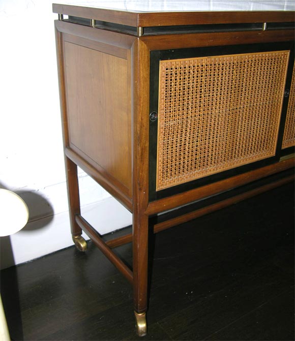 American Console/ buffet  with sliding cane doors by Michael Taylor