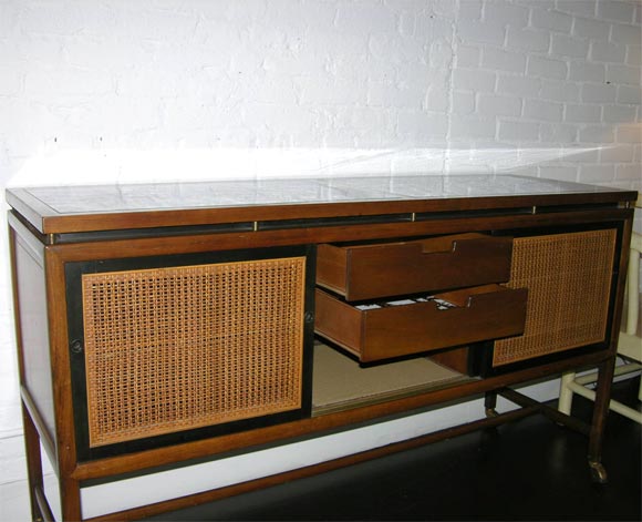 Console/ buffet  with sliding cane doors by Michael Taylor 3