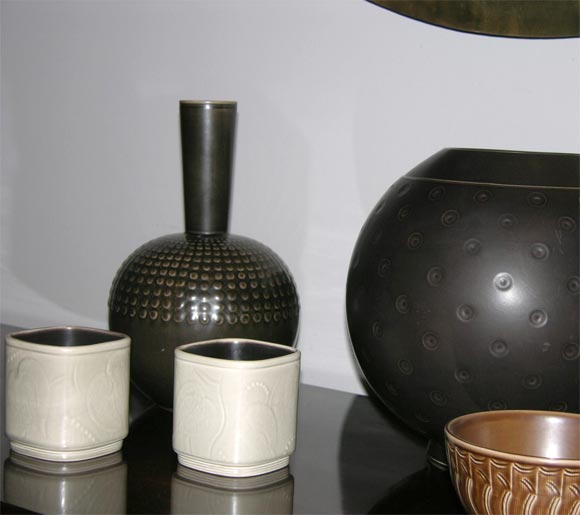 Ceramic Group of glazed ceramic vases by Nils Thorsson