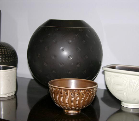 Group of glazed ceramic vases by Nils Thorsson 1