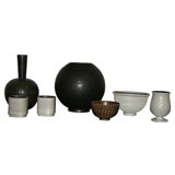 Group of glazed ceramic vases by Nils Thorsson