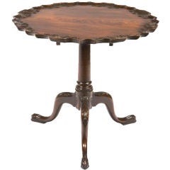 18th Century Georgian Mahogany Piecrust Tilt Top Table 1