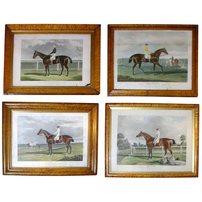 Set of Four 19th Century Equestrian Prints For Sale