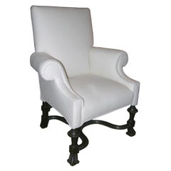 William and Mary style wing chair
